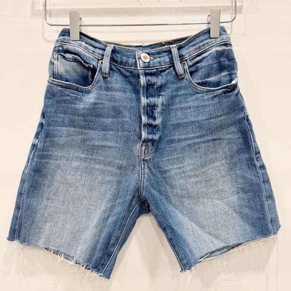 Frame Le Original Cuttoff Denim Shorts Light Wash Button Fly - Picture 1 of 8